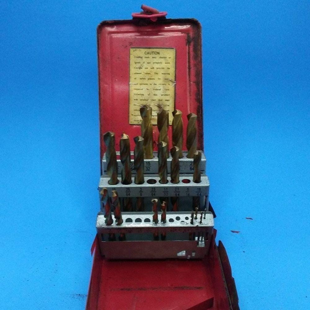 Vintage MAC Cobalt Drill Bit Set Mechanics Length Metal Case Tap Die Rethreader‎
